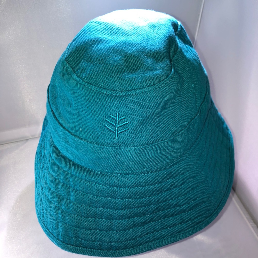 Coolibar Kids Taylor Chin Strap Hat UPF 50+ Teal Blue Sun Bucket Hat S/M 02721